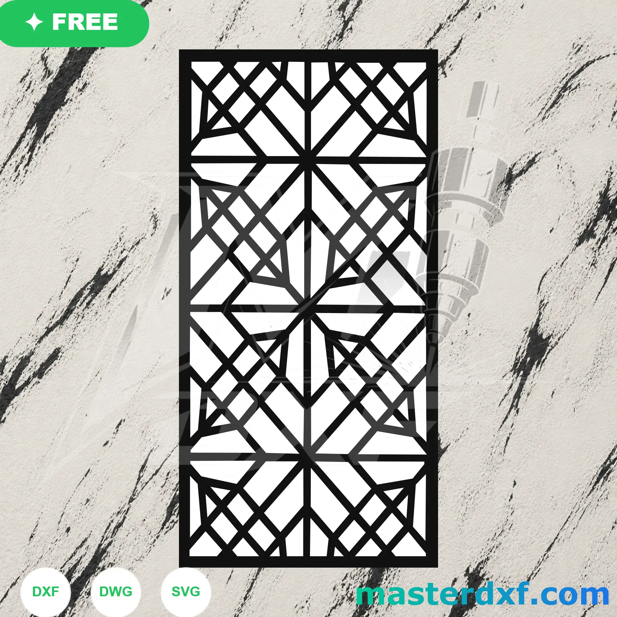Kaleidoscope Star Diamond DXF Panel for Ornamental Screens DXF File